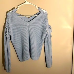 Light blue Pacson sweater, off shoulders